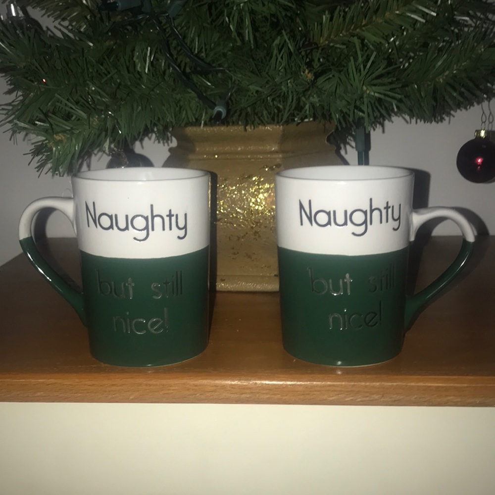 2 LARGE “NAUGHTY, BUT STILL NICE” MATCHING MUG SET